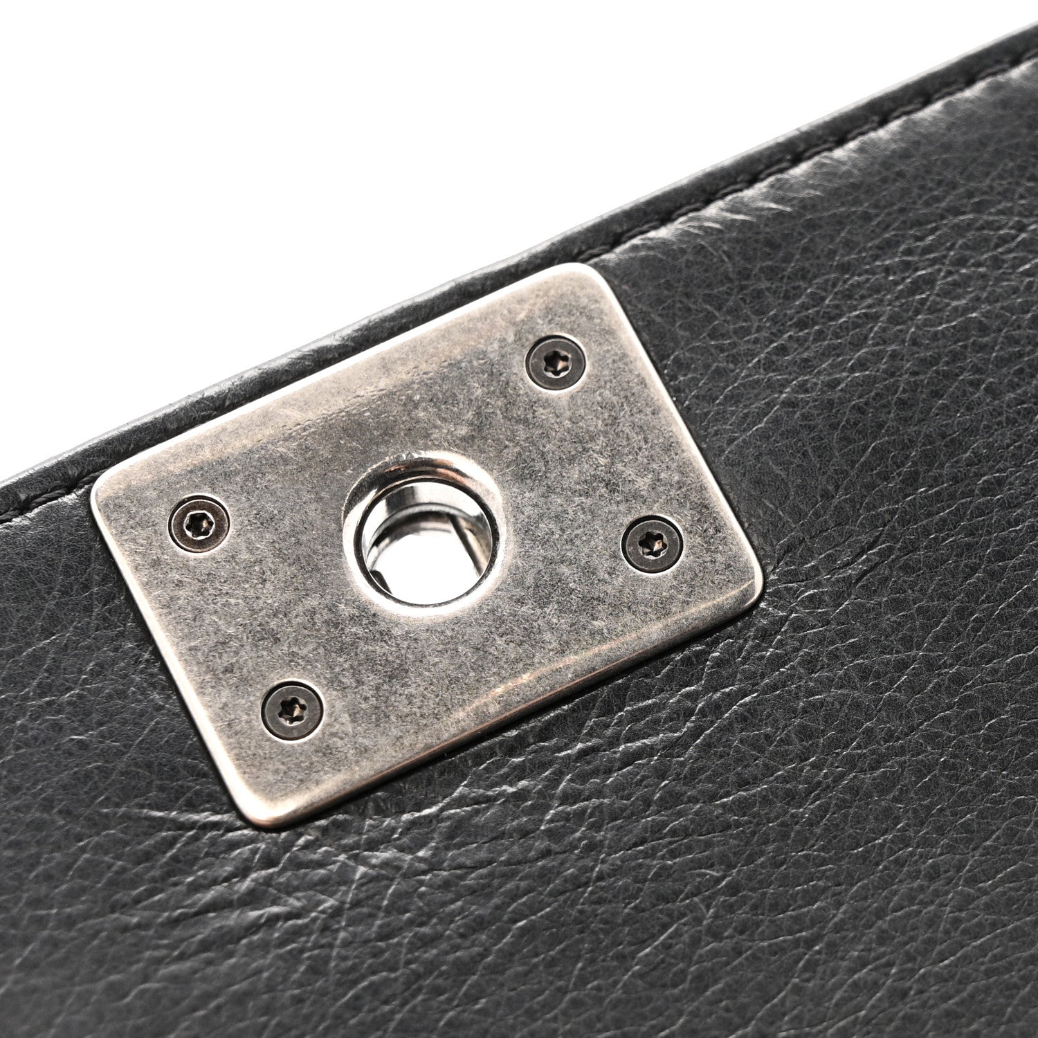 Chanel Galuchat Stingray Mini Boy Flap  Black Silver 11 of 11