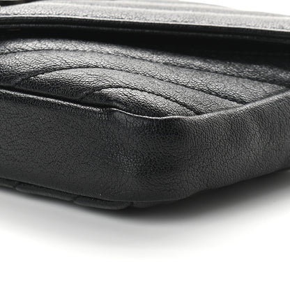 Saint Laurent Sheepskin Matelasse Chevron Monogram College Chain Wallet Black 8 of 8
