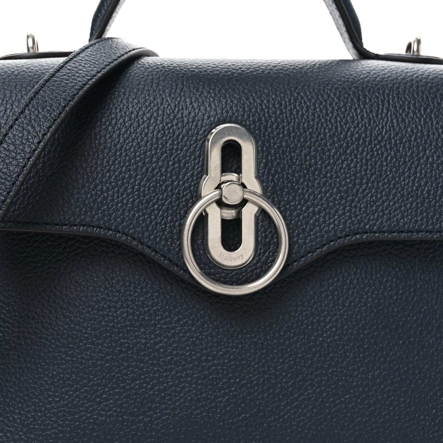 Small Classic Grain Calfskin Mini Seaton Midnight Blue
