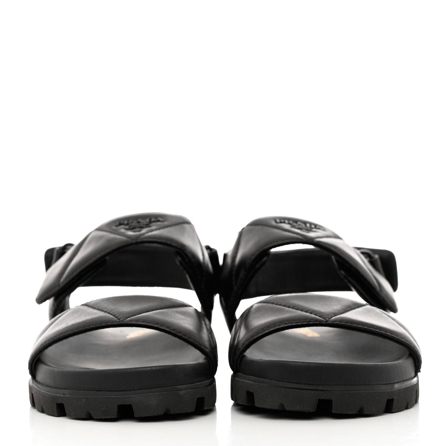 Nappa Logo Quilted 20mm Sport Sandals 37 Black