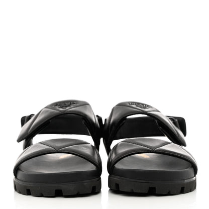 Prada Nappa Logo Quilted 20mm Sport Sandals 37 Black 2 of 10