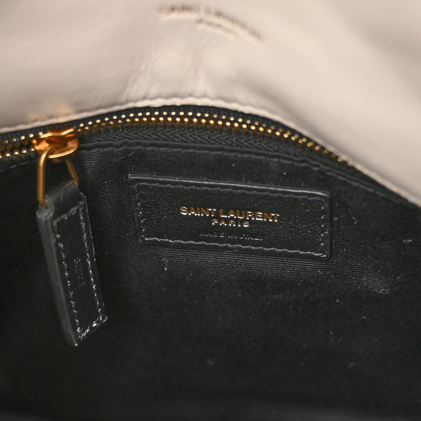 Lambskin Quilted Small Loulou Puffer Monogram Chain Satchel Crema Soft