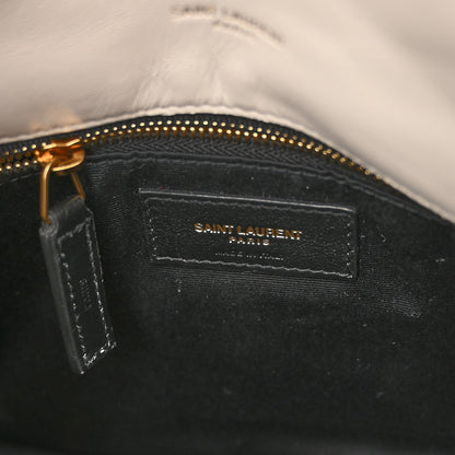 Saint Laurent Lambskin Quilted Small Loulou Puffer Monogram Chain Satchel Crema Soft 6 of 9