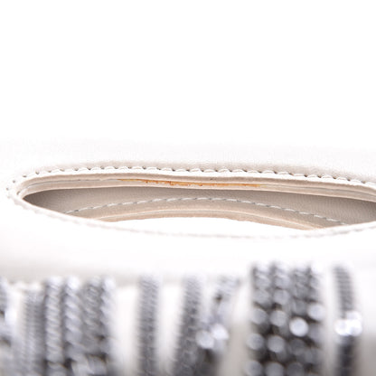 Chanel Lambskin Chain Embellished Frame Tote Ivory 14 of 14