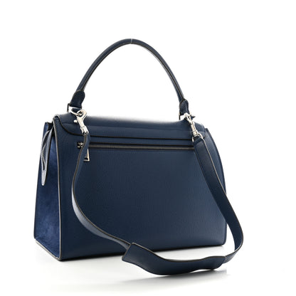 Celine Drummed Calfskin Suede Medium Trapeze Ocean Bue 3 of 12