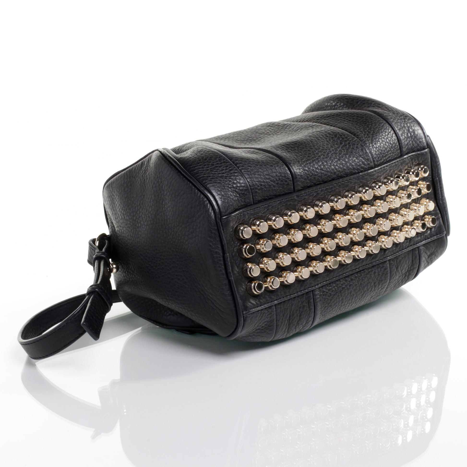 Alexander Wang Pebbled Leather Rockie Black w Pale Gold Hardware 5 of 7