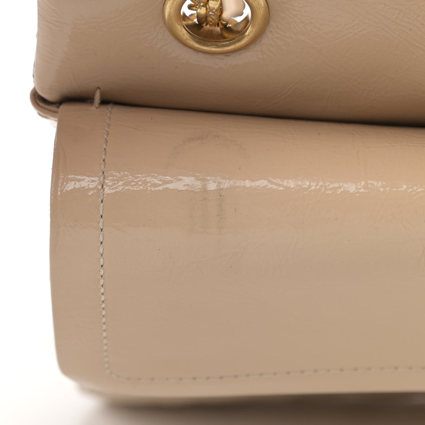 Distressed Patent Quilted 2.55 Reissue 226 Flap Beige