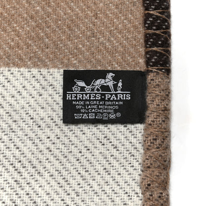 Hermes Wool Cashmere Brandebourgs Blanket Ecorce 3 of 4