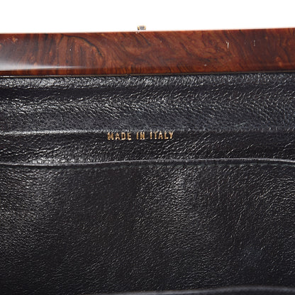 Chanel Caviar Quilted Wood Handle Clutch Black 5 of 9