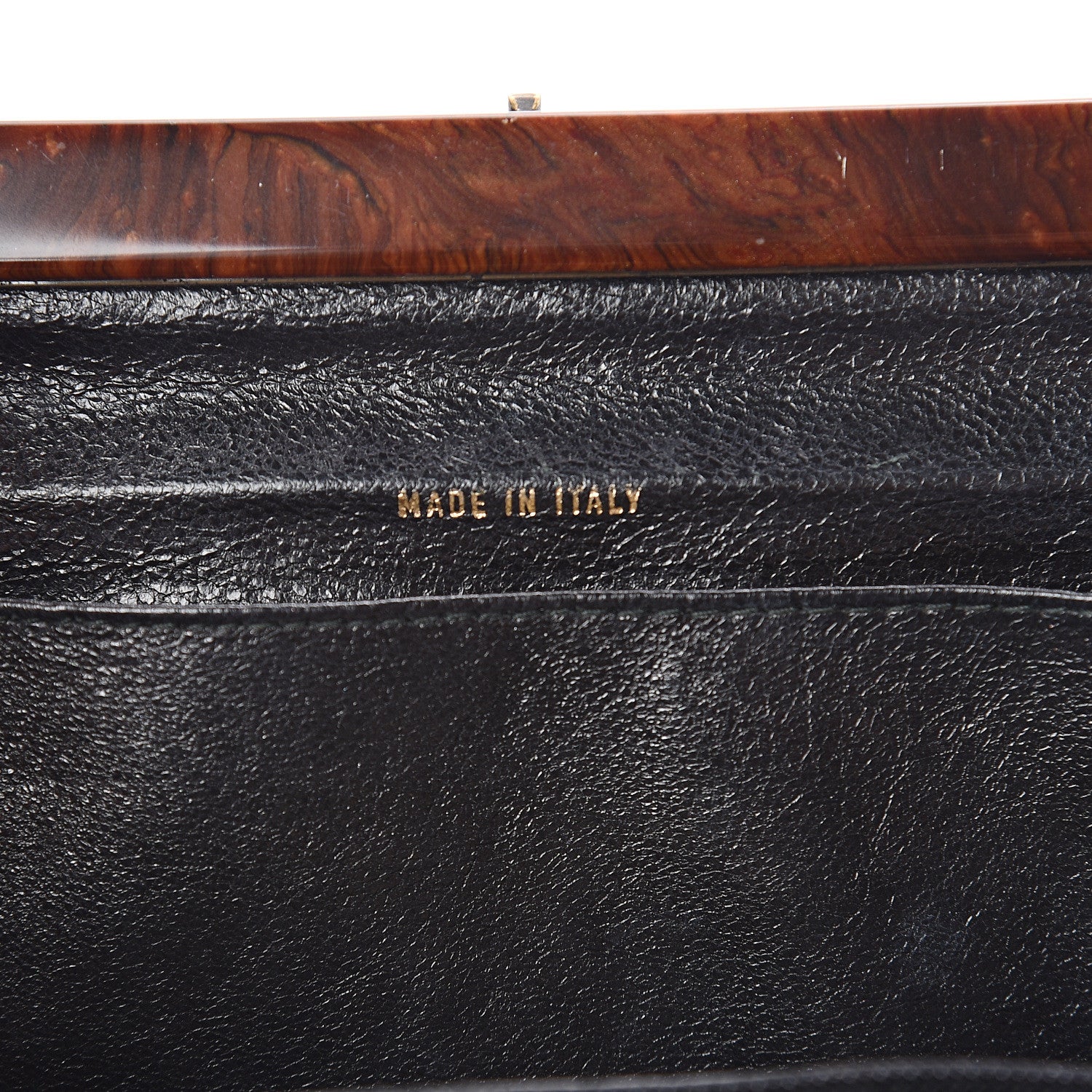 Chanel Caviar Quilted Wood Handle Clutch Black 5 of 9