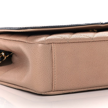 Chanel Caviar Quilted Small CC Filigree Flap Beige Black 10 of 13