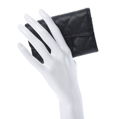 Chanel Caviar Quilted Flap Card Holder Wallet Black 2 of 9