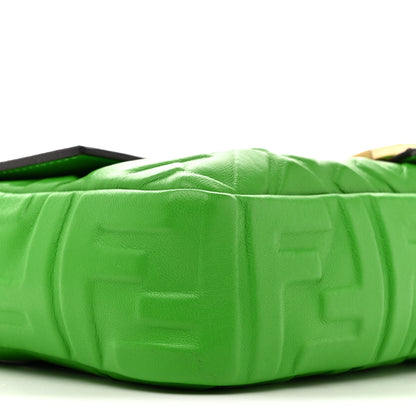 Fendi Nappa FF 1974 Embossed Baguette Tomatillo 9 of 10