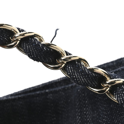 Chanel Denim Embroidered Night Flight Tote Blue 12 of 12