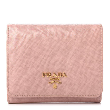 Prada Saffiano Metal Tri-Fold Wallet Orchidea 1 of 8