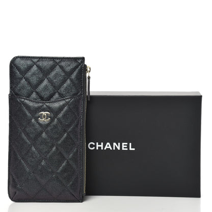 Chanel Iridescent Caviar Quilted Classic Flat Wallet Pouch Black 8 of 8