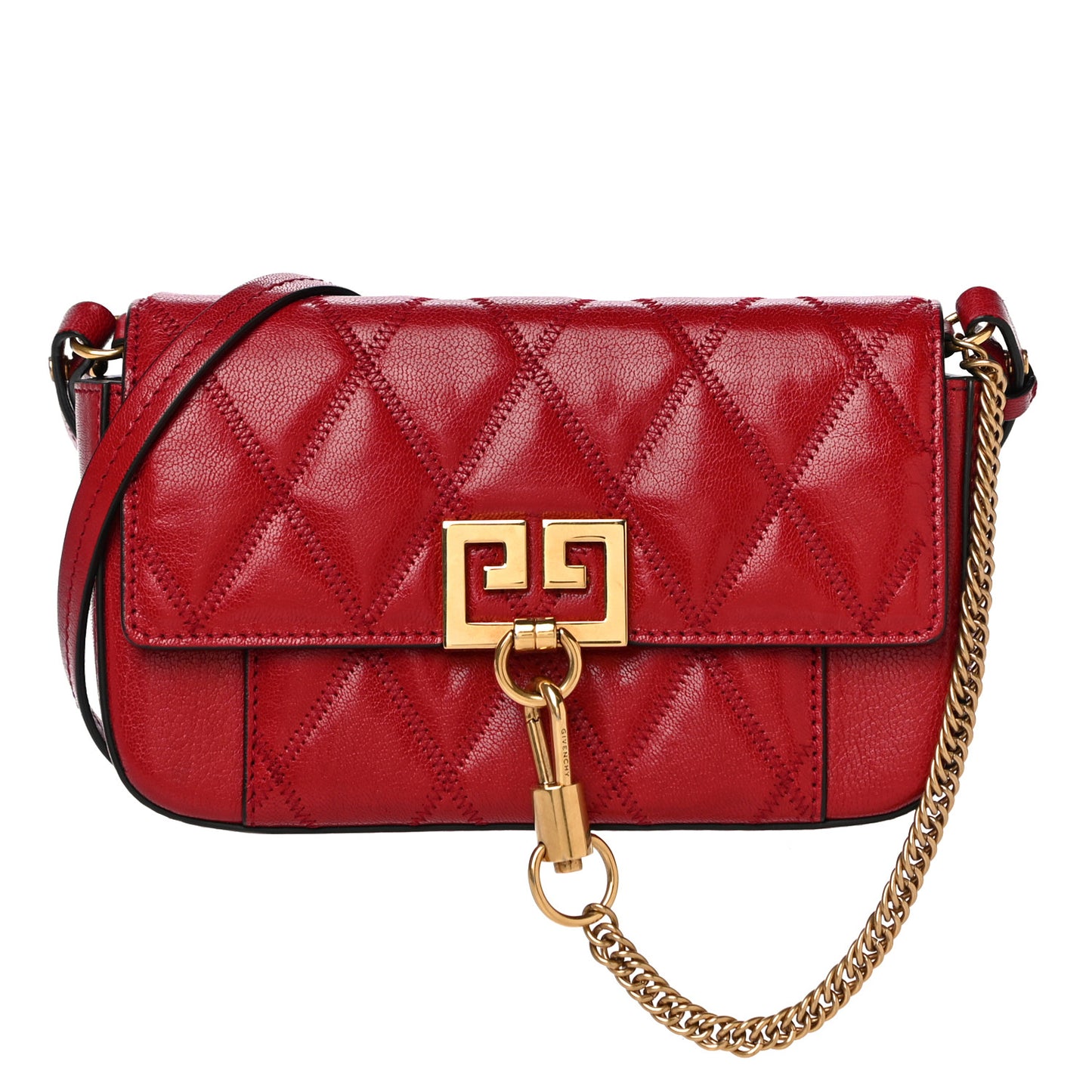 Goatskin Quilted GV3 Mini Pocket Convertible Bag Vermillon