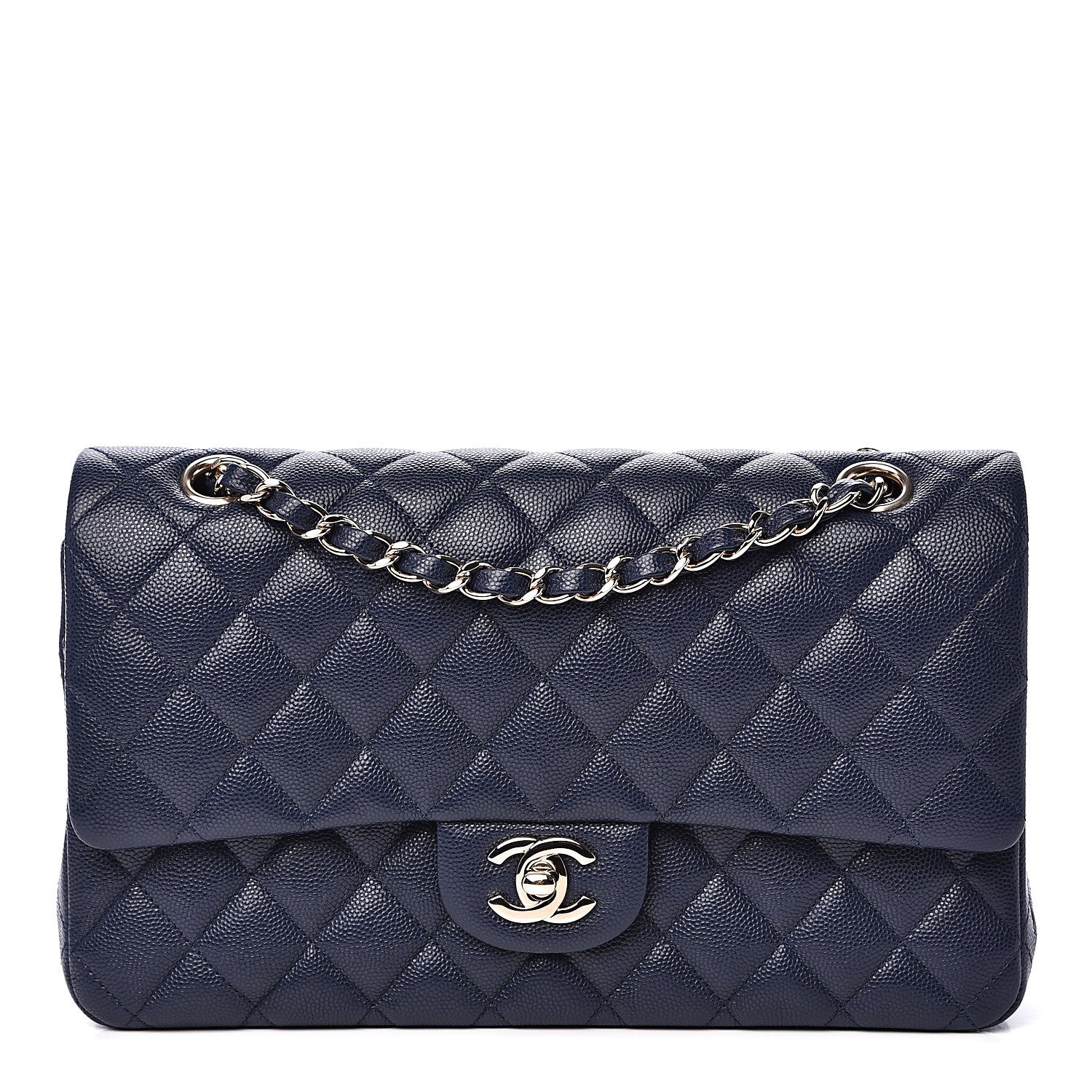 Chanel Caviar Quilted Medium Double Flap Navy 1 of 11