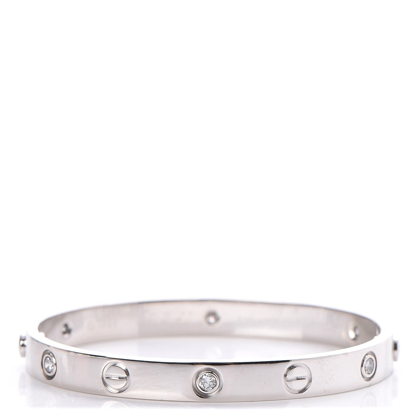 18K White Gold 6 Diamond LOVE Bracelet 16