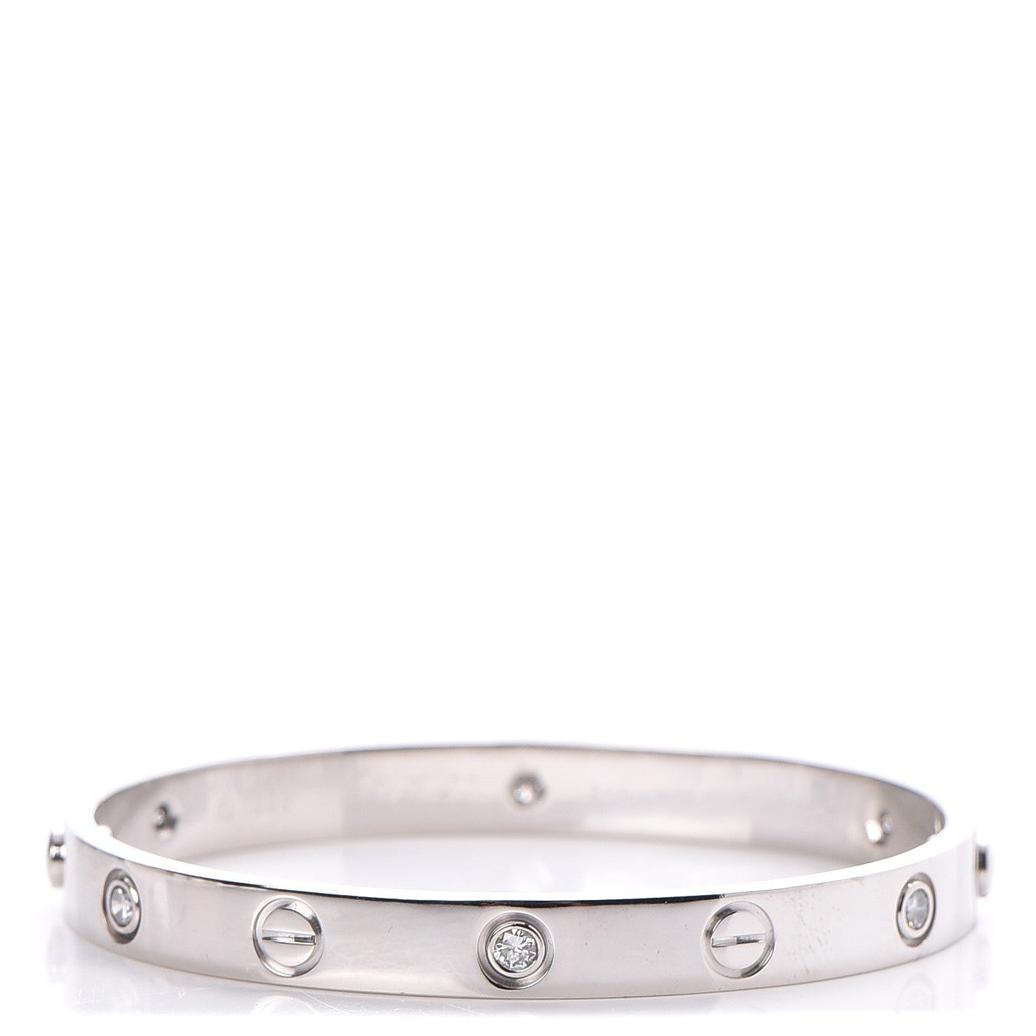 Cartier 18K White Gold 6 Diamond LOVE Bracelet 16 1 of 6
