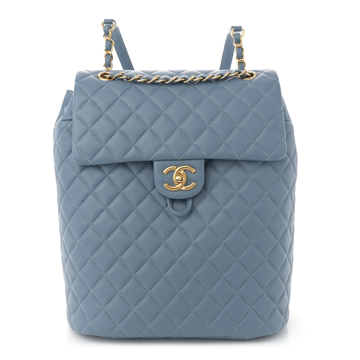 Lambskin Quilted Large Urban Spirit Backpack Light Blue
