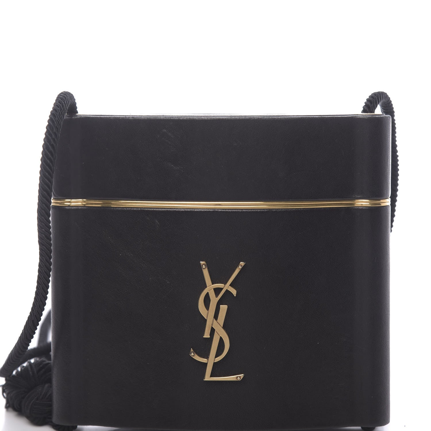 Saint Laurent Lambskin Monogram Opyum Tassel Bag Black 12 of 15