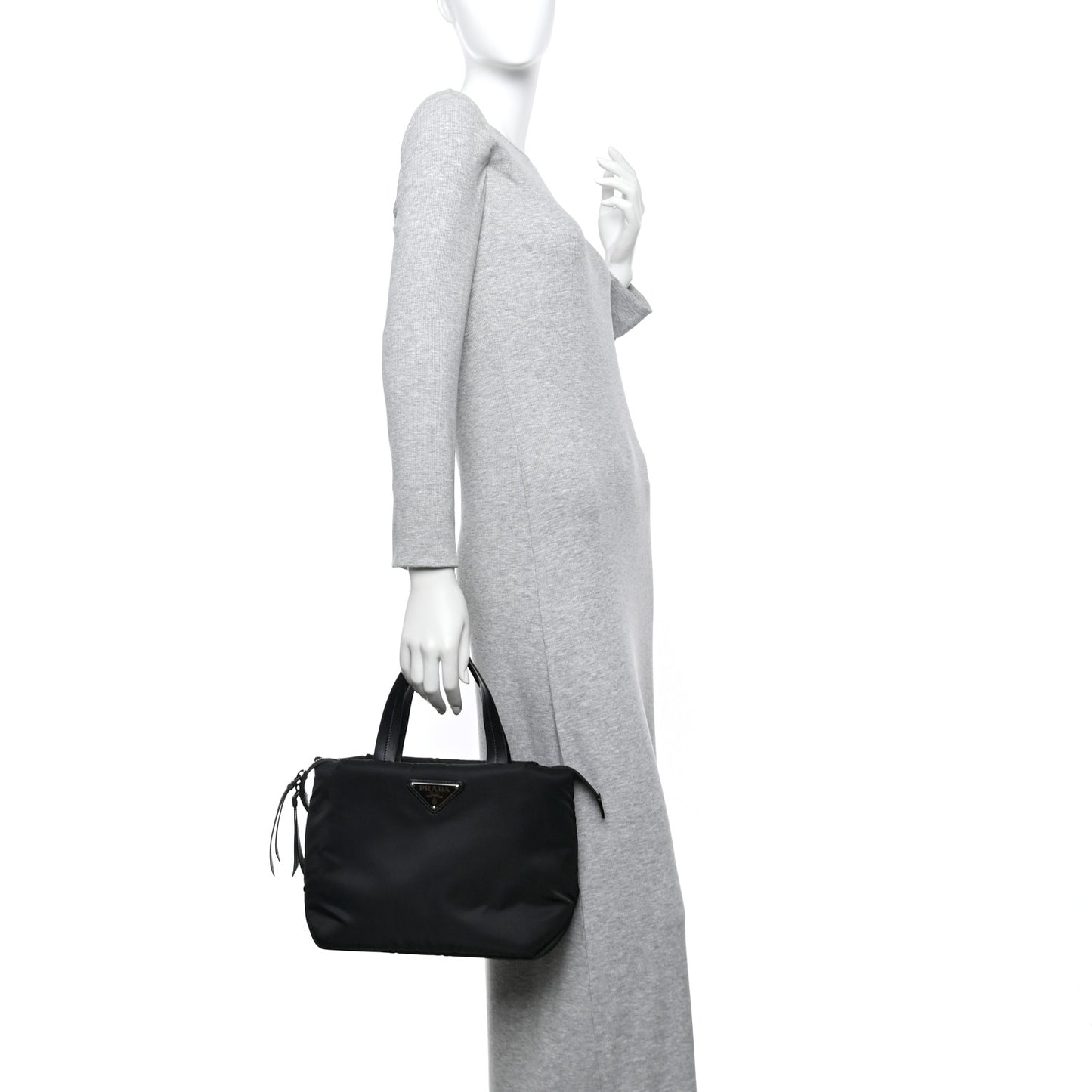 Tessuto Nylon Soft Padded Small Shopping Tote Black