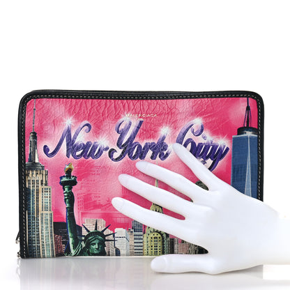 Balenciaga Agneau Arena NYC Mini Bazar Pouch Rose Black Gris Rouge 2 of 9