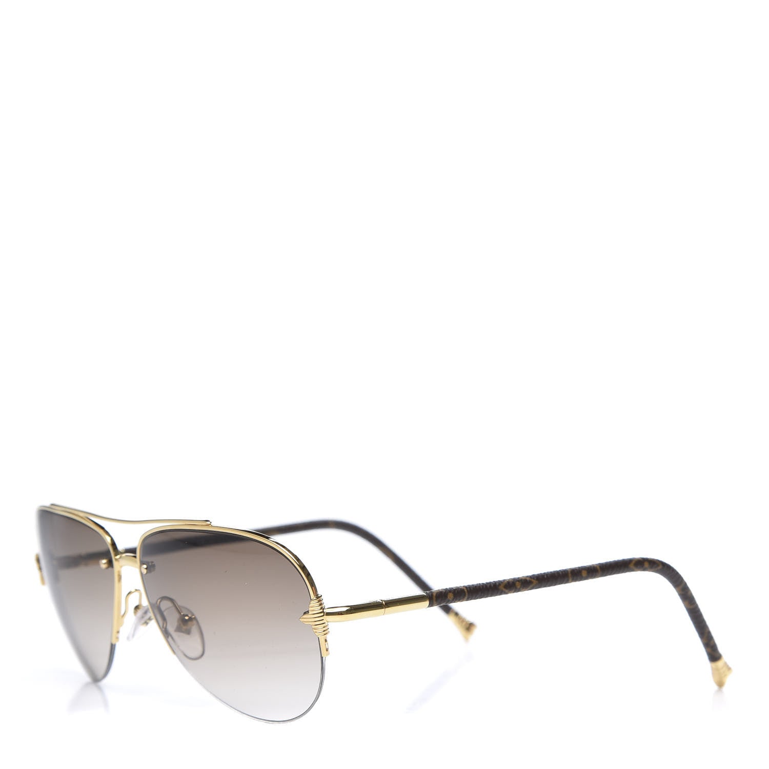 Louis Vuitton Monogram Petite Viola Pilote Aviator Sunglasses Z0571U Brown 1 of 8