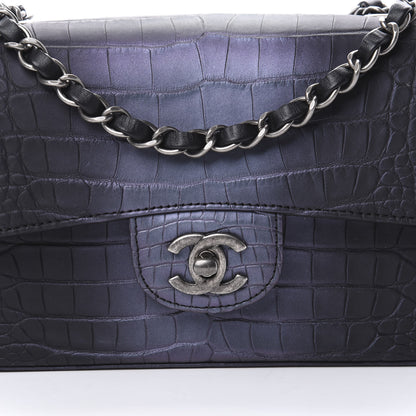 Chanel Iridescent Matte Crocodile Mini Rectangular Flap Green Purple 8 of 11