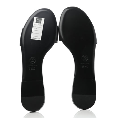Chanel Lambskin Camellia Sandal Mule 38.5 Black 5 of 8