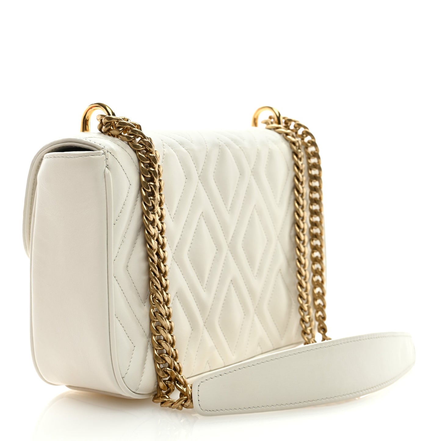 Soft Calf Quilted Flap Bag White