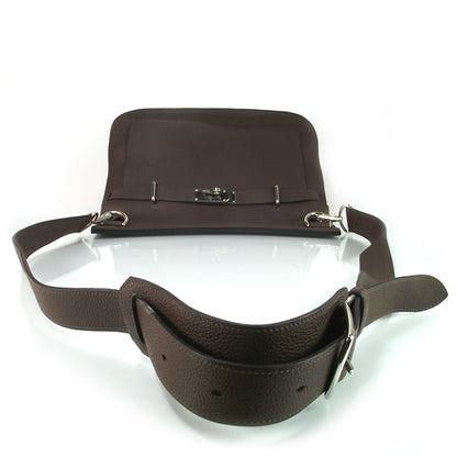 Hermes Taurillon Clemence Jypsiere 34 Chocolate 3 of 9
