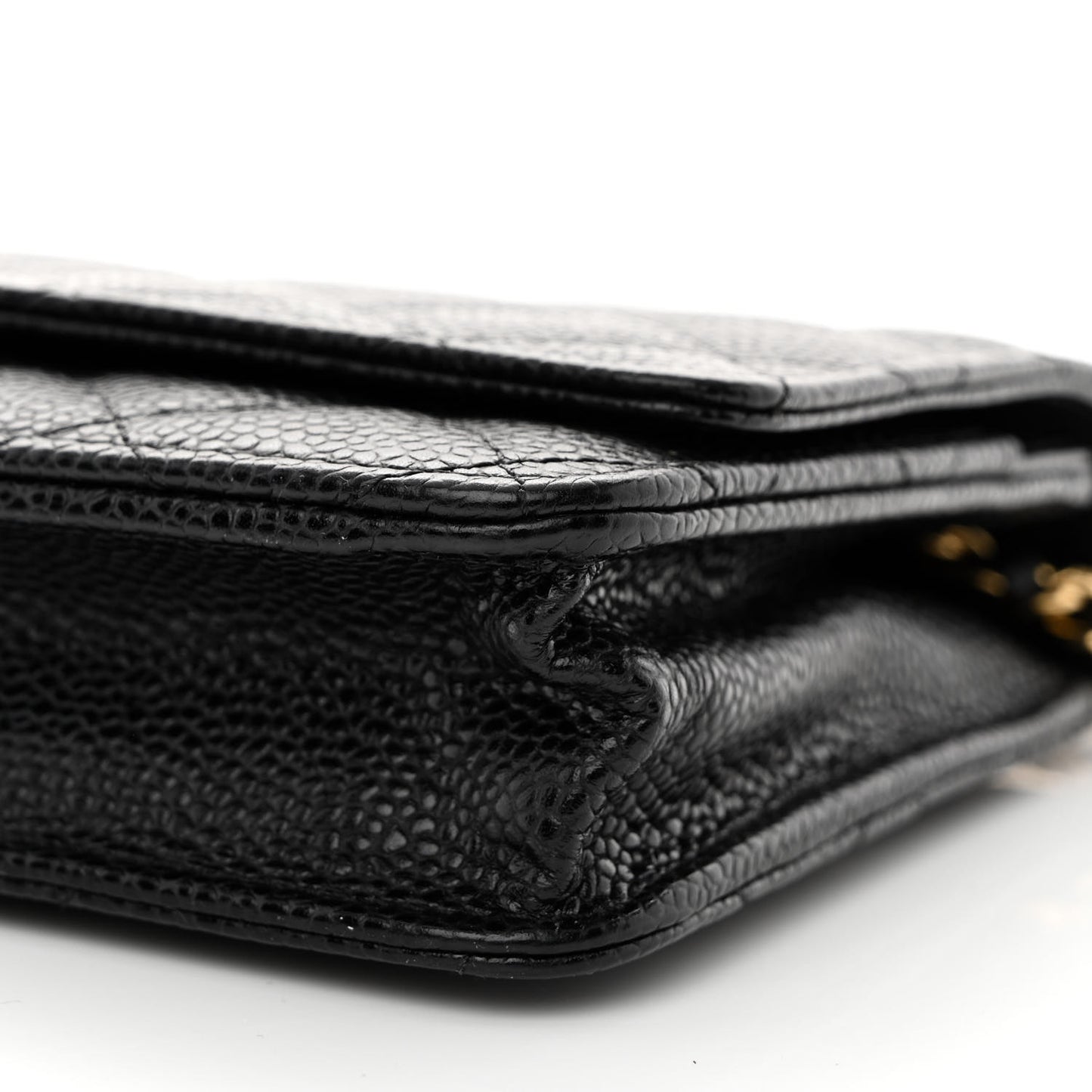 Caviar Quilted Wallet on Chain WOC Black