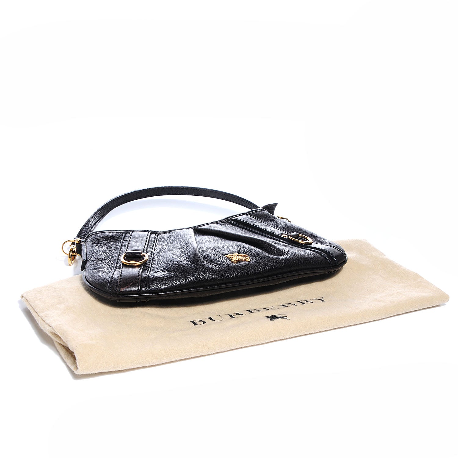 Burberry Pebbled Leather Ashbury Clutch Brown 4 of 8