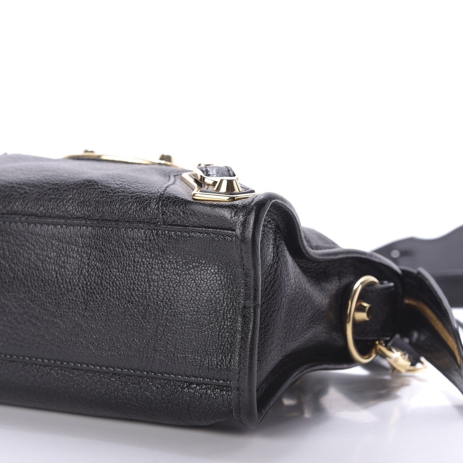 Balenciaga Chevre Gold Metallic Edge Hardware Mini City Black 7 of 9