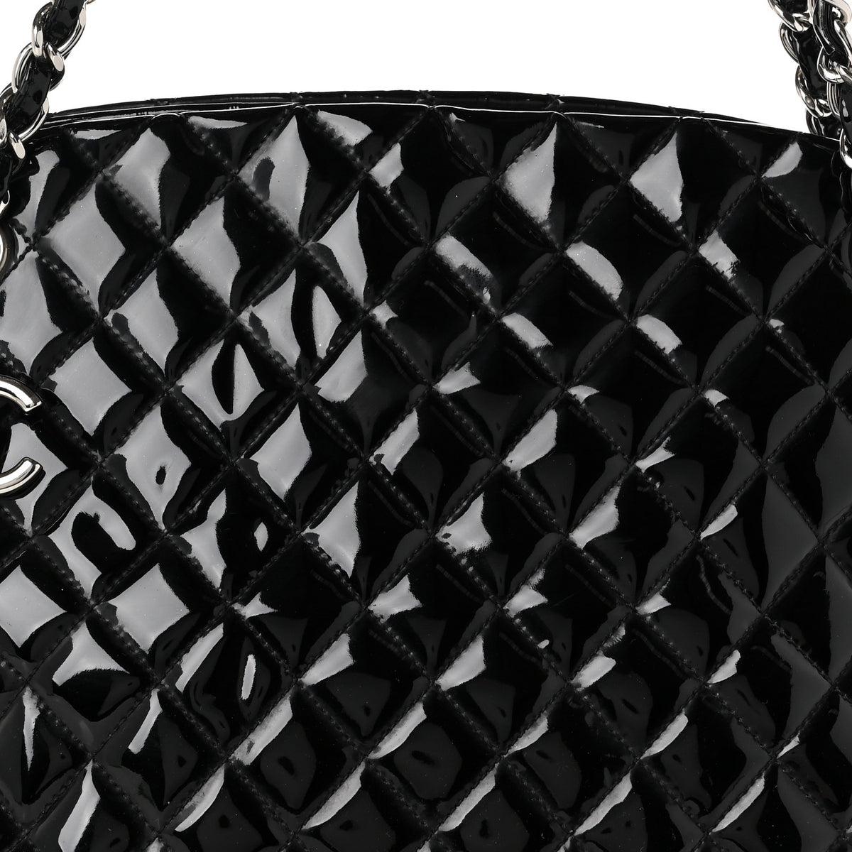 Chanel Patent Quilted Large Just Mademoiselle Bowling Bag Black 8 of 10