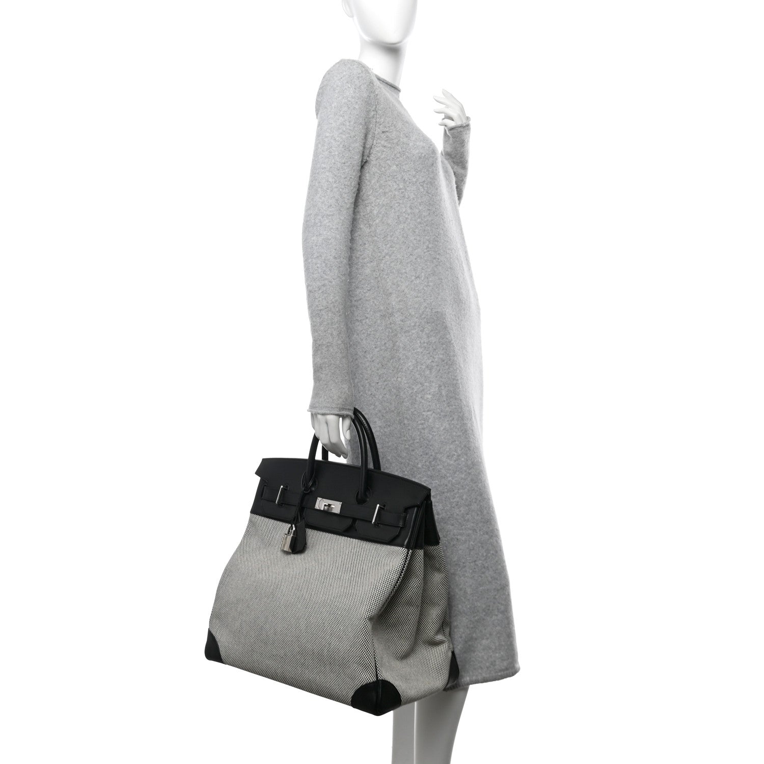 Hermes Hunter Criss Viking Evergrain HAC Birkin 40 Ecru Black 2 of 10