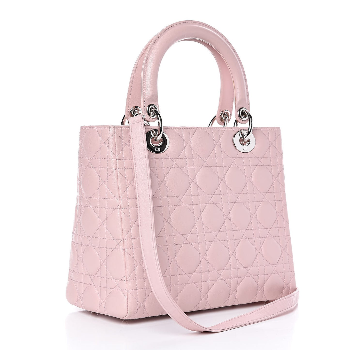 Lambskin Cannage Medium Lady Dior Light Pink