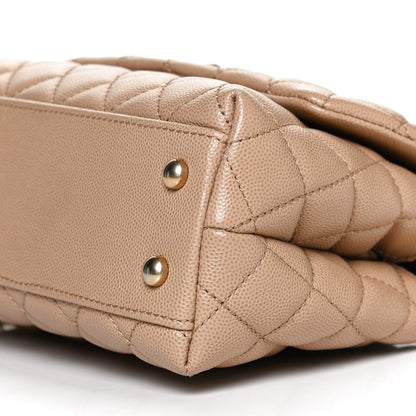 Chanel Caviar Lizard Embossed Quilted Mini Coco Handle Flap Beige 10 of 11