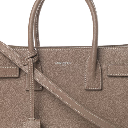Saint Laurent Grained Calfskin Topstich Baby Sac De Jour Taupe 9 of 21