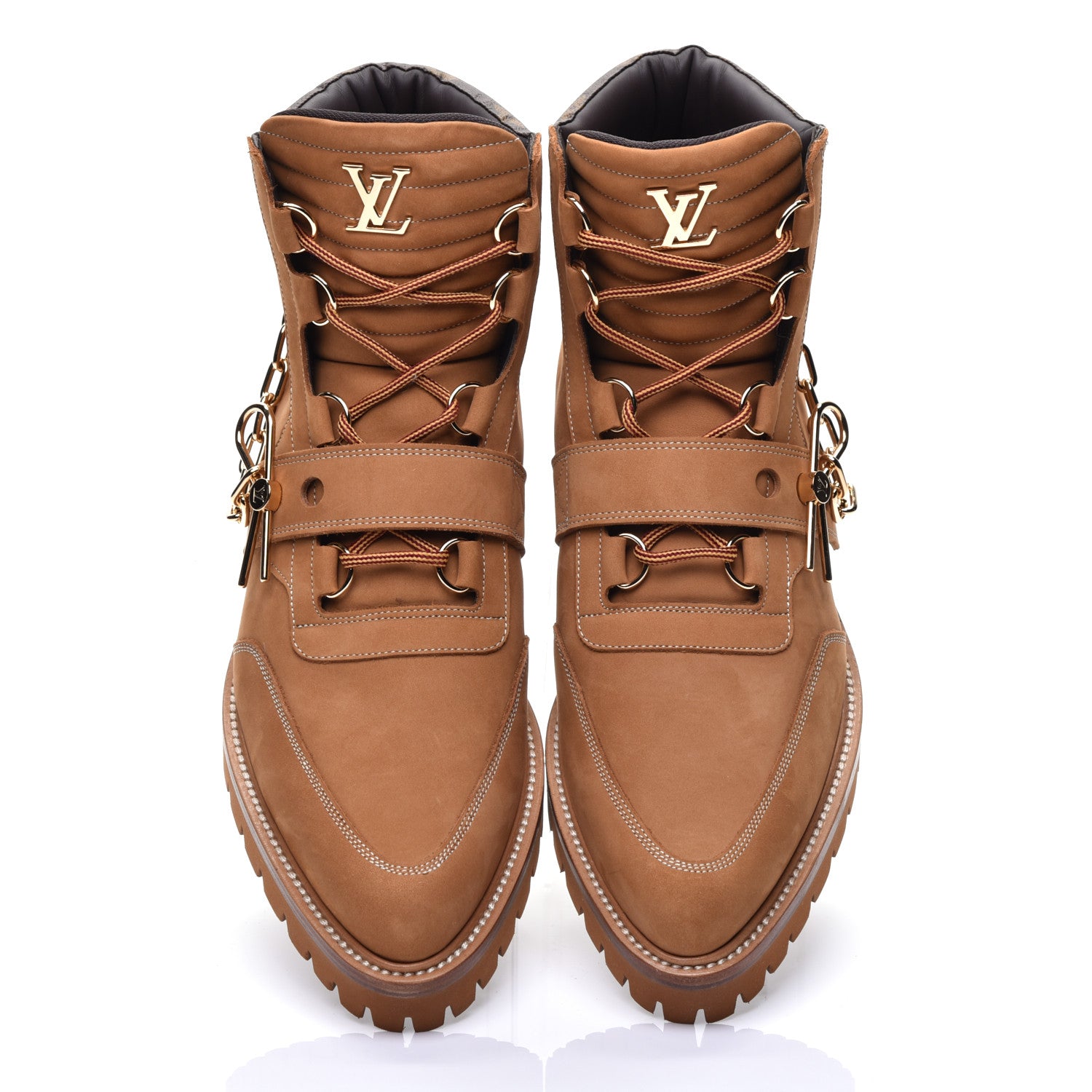 Louis Vuitton Suede Calfskin Monogram Mens Creeper Ankle Boots 9.5 Beige 5 of 11