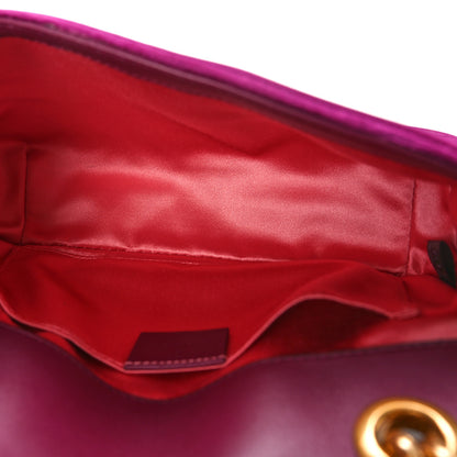 Gucci Velvet Matelasse Mini GG Marmont Shoulder Bag Fuchsia Violet Cyclamen 5 of 10