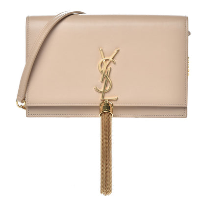 Saint Laurent Smooth Calfskin Classic Monogram Kate Tassel Chain Wallet Nude Powder 1 of 9