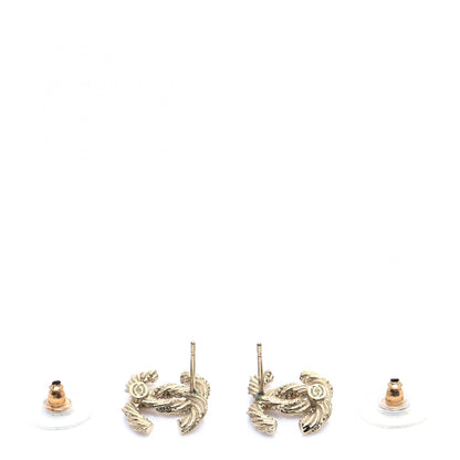 Chanel Crystal Twisted CC Earrings Gold 4 of 5