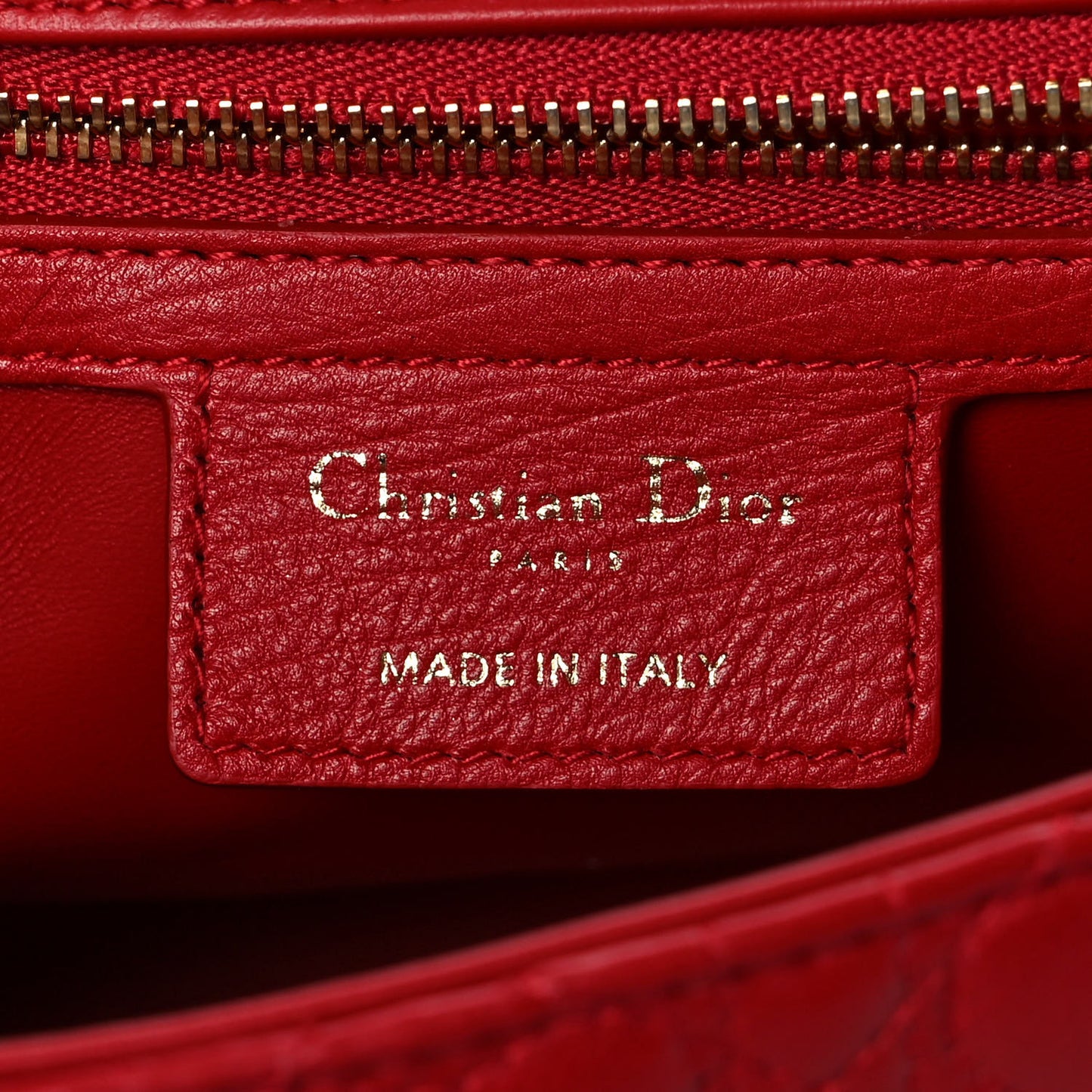 Calfskin Cannage Dioramour Caro Bag Bright Red