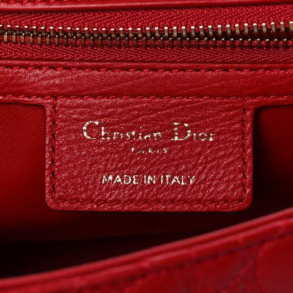 Christian Dior Calfskin Cannage Dioramour Caro Bag Bright Red 6 of 11