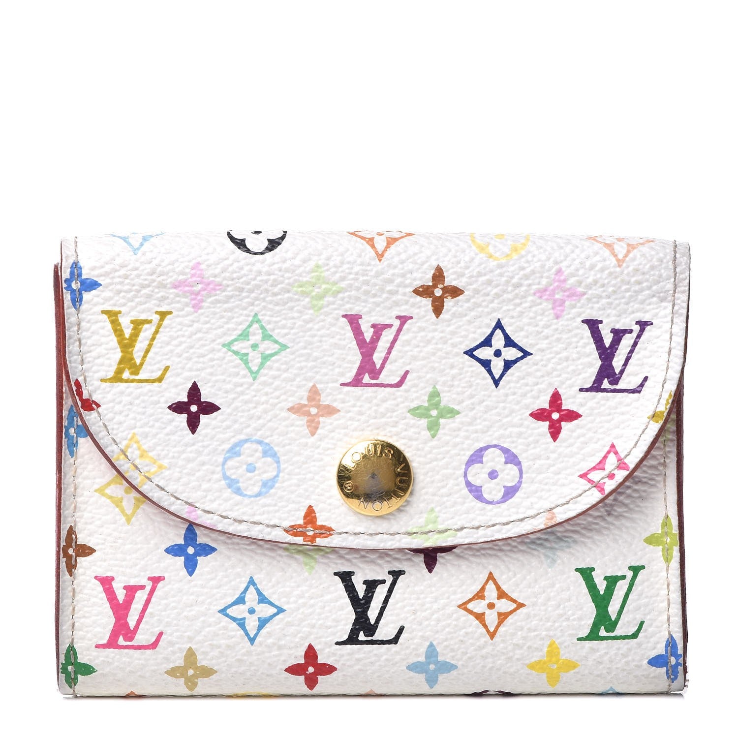 Louis Vuitton Monogram Multicolor Business Card Holder White Litchi 1 of 12
