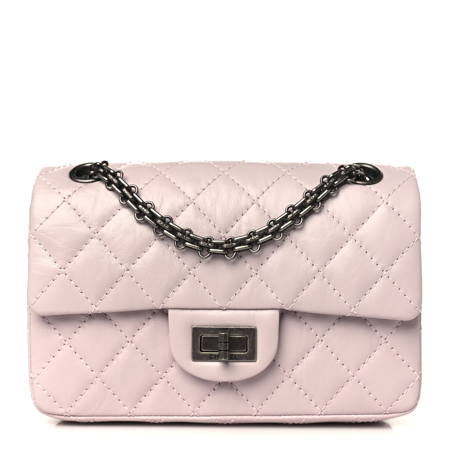 Aged Calfskin Quilted 2.55 Reissue Mini Flap Pink