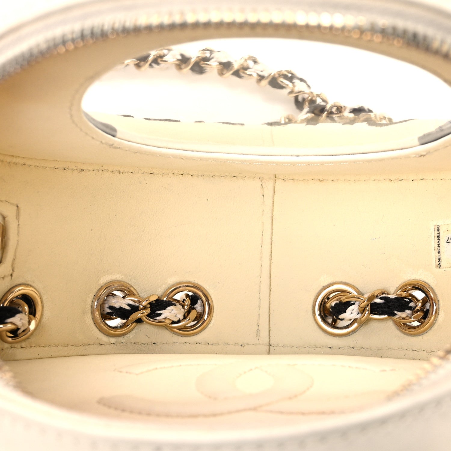 Chanel Lambskin Coco Lifesaver Round Bag Black White 5 of 11